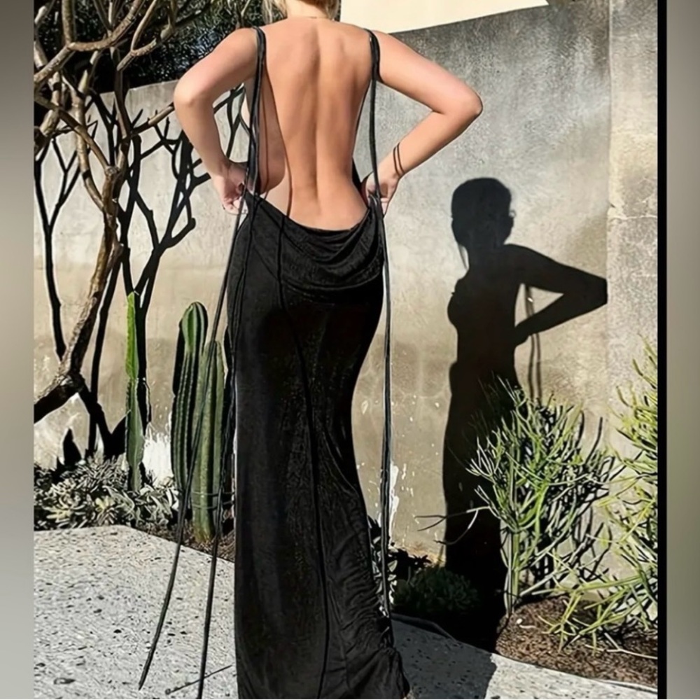 Backless Spaghetti Strap Dress (New, Size S & L)